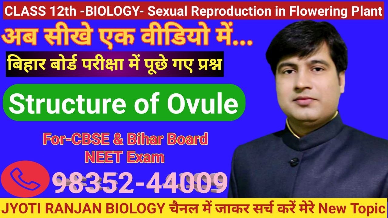 CLASS-12 BIOLOGY-[ Structure of Ovule ] - by Jyoti Ranjan SirJYOTI RANJAN BIOLOGY