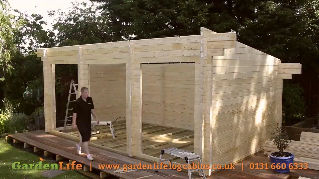 Erecting a Palmako Log Cabin Kit - delivery, construction and the final result.