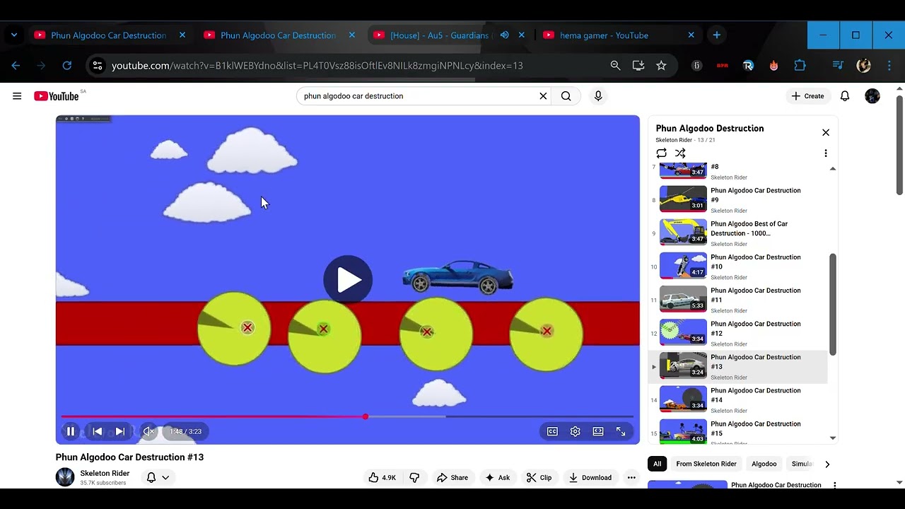 phun algodoo car destructico