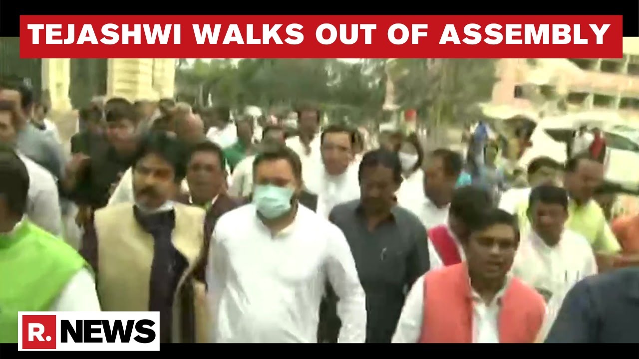 RJD's Tejashwi Yadav Stages Protest Against State Govt Alleging Illegal Sale Of Liquor In Bihar
