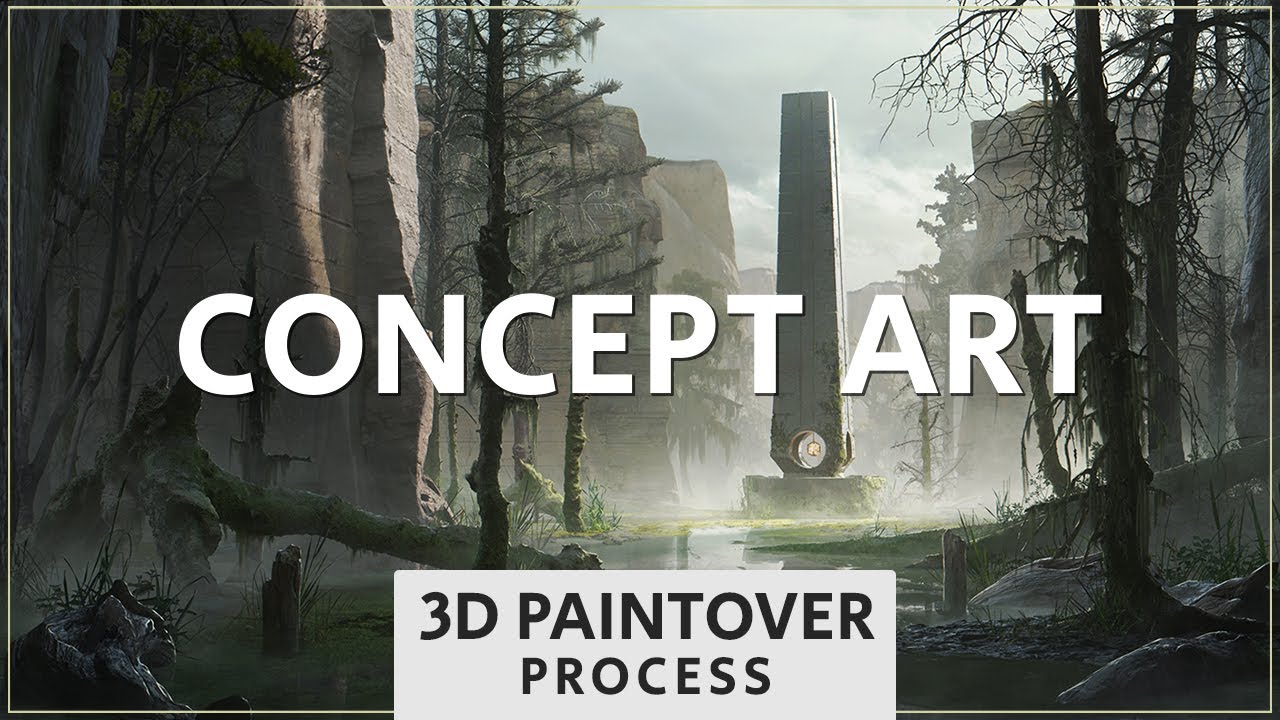 Concept Art Process - 3D Paintover | Swamp