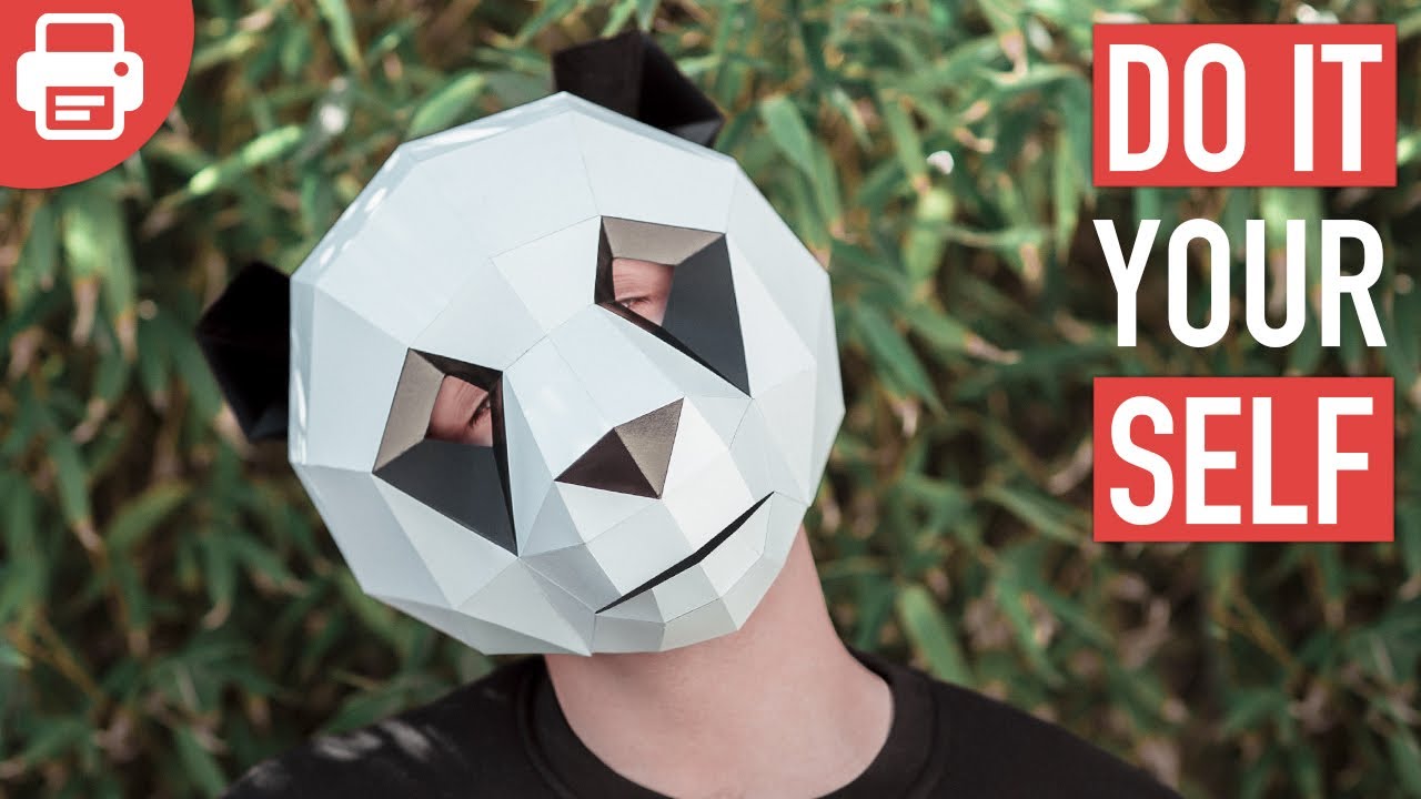 How to make a Panda Mask with Paper or Cardboard | DIY Printable Template