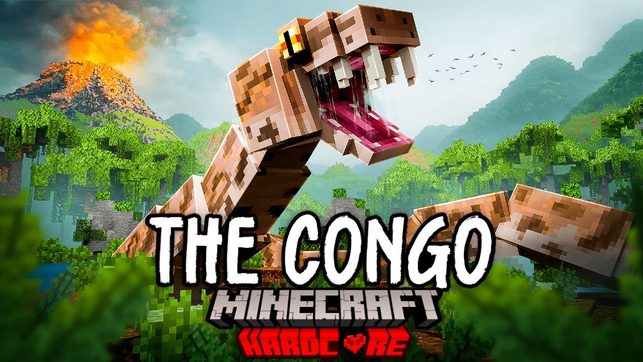 I Survived 100 Days in THE CONGO in Hardcore Minecraft!
