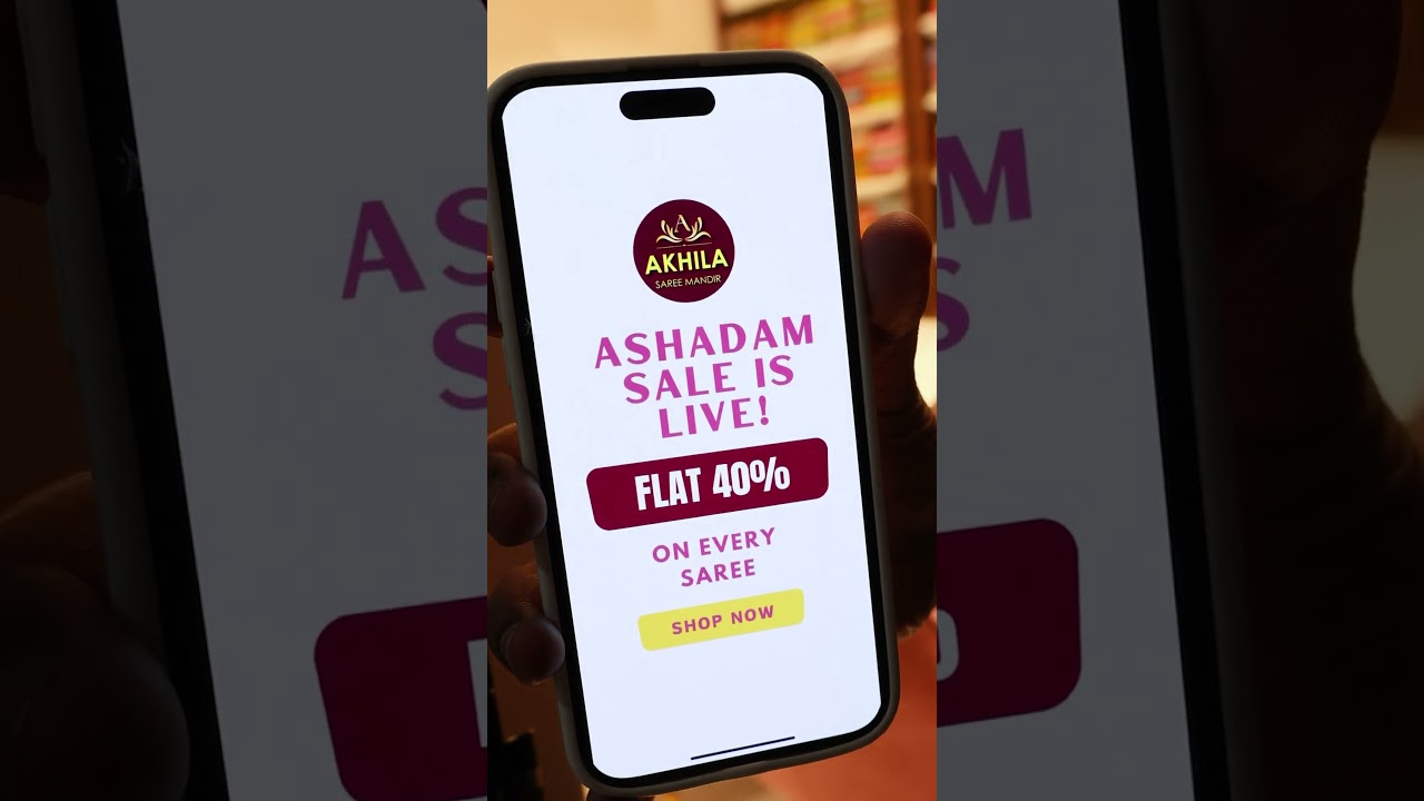 Flat 40% OFF on every saree this Ashadam Sale! ✨Step into the festive season with elegance and grace