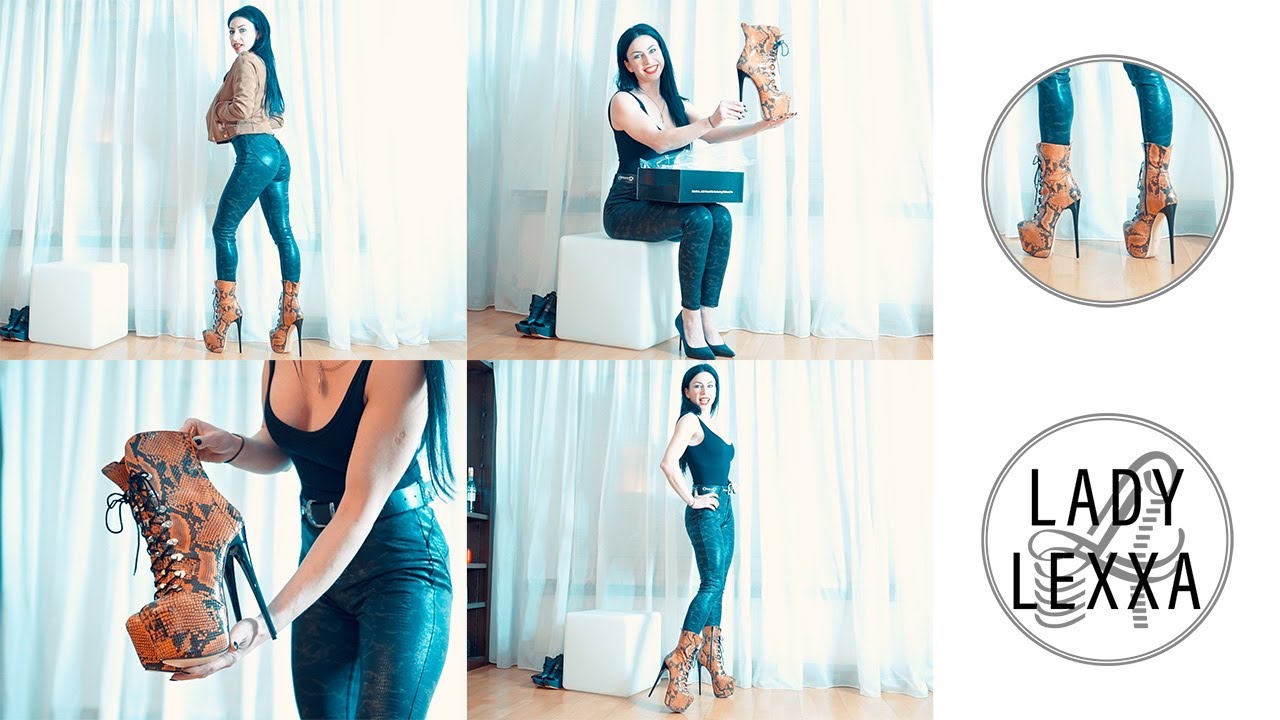 HIGH HEELS HAUL & TRY ON: GENUINE LEATHER ORANGE BROWN MILITARY STYLE BOOTS. TAJNA - CLUB - SHOES