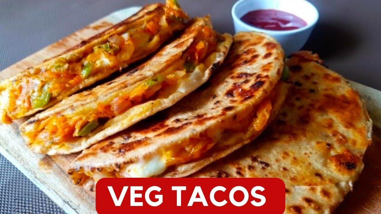 Veg Tacos l Tacos with leftover roti 