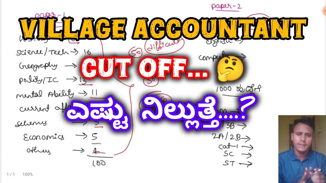 Karnataka village accountant cut off marks..