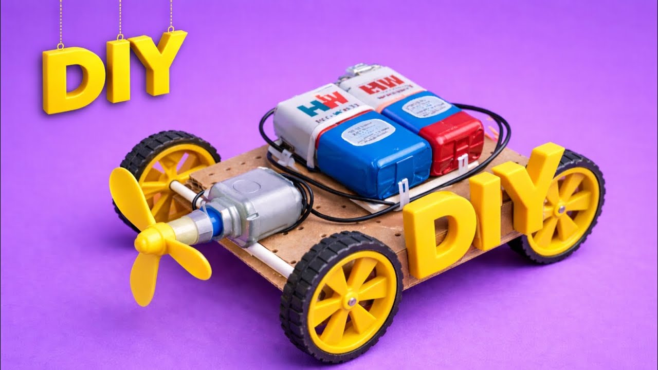 प्रोपेलर की हवा से चलने वाली मिनी कार | Hawa Se Chalne Wali DIY Car 🚗 |