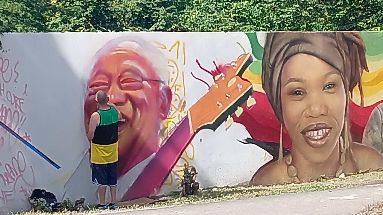 Artists painting of the Artistes Reggae & Dancehall Wall of Fame