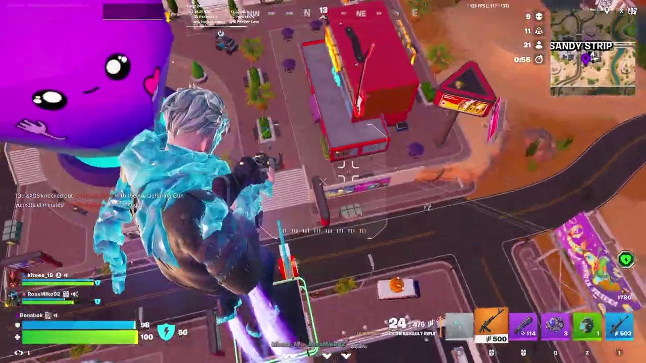 Fortnite Bonabok C7S1, Trio with Mike and Kite, the unusual Trio, 1st Game, 1st WIN, NO FLYING ZONE