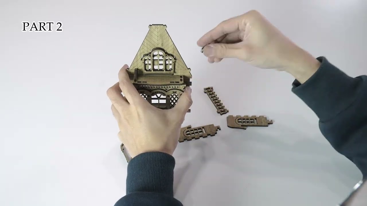 FUNPOLA Country Cottage Model Kit Assembly Video (Upgraded Version)