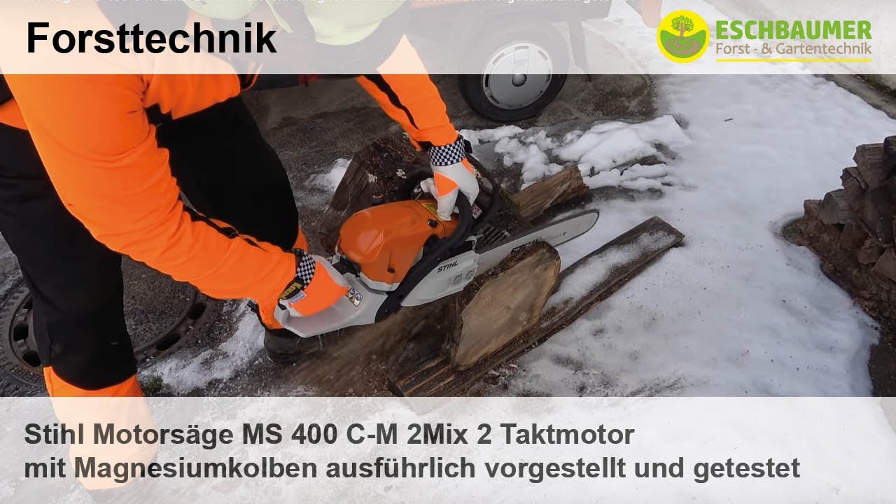 Stihl Motorsäge MS 400 C-M 2Mix 2 Taktmotor mit Magnesiumkolben ausführlich vorgestellt und getestet
