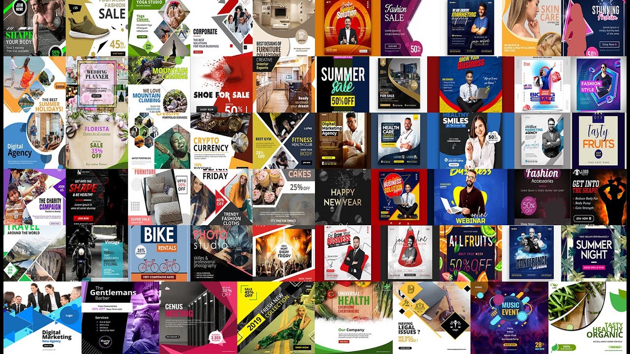 Social Media Banners Ads Ultimate Bundle in Photoshop Psd Free