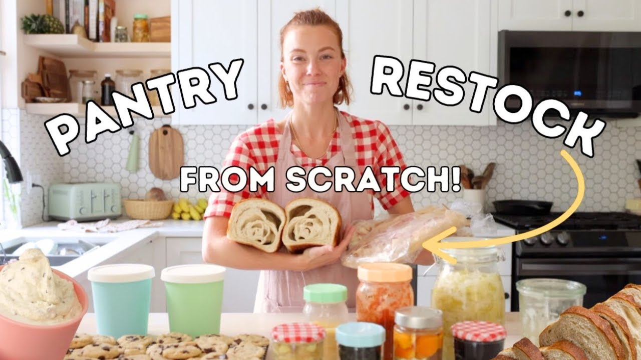 Pantry Restock FROM SCRATCH | frozen pizzas, croissant bread, ice cream & more!