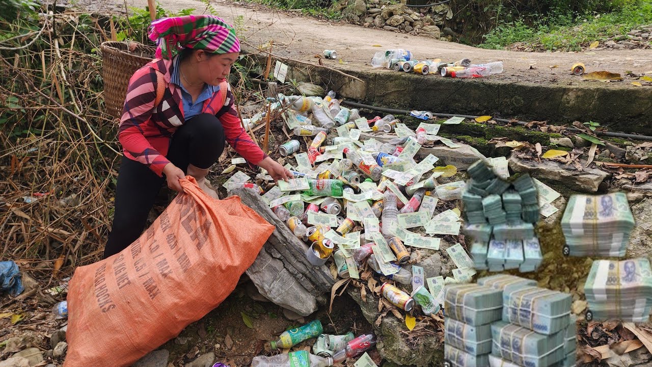 Girl goes looking for scrap, finds money what to do? - Ly Thi Phuong
