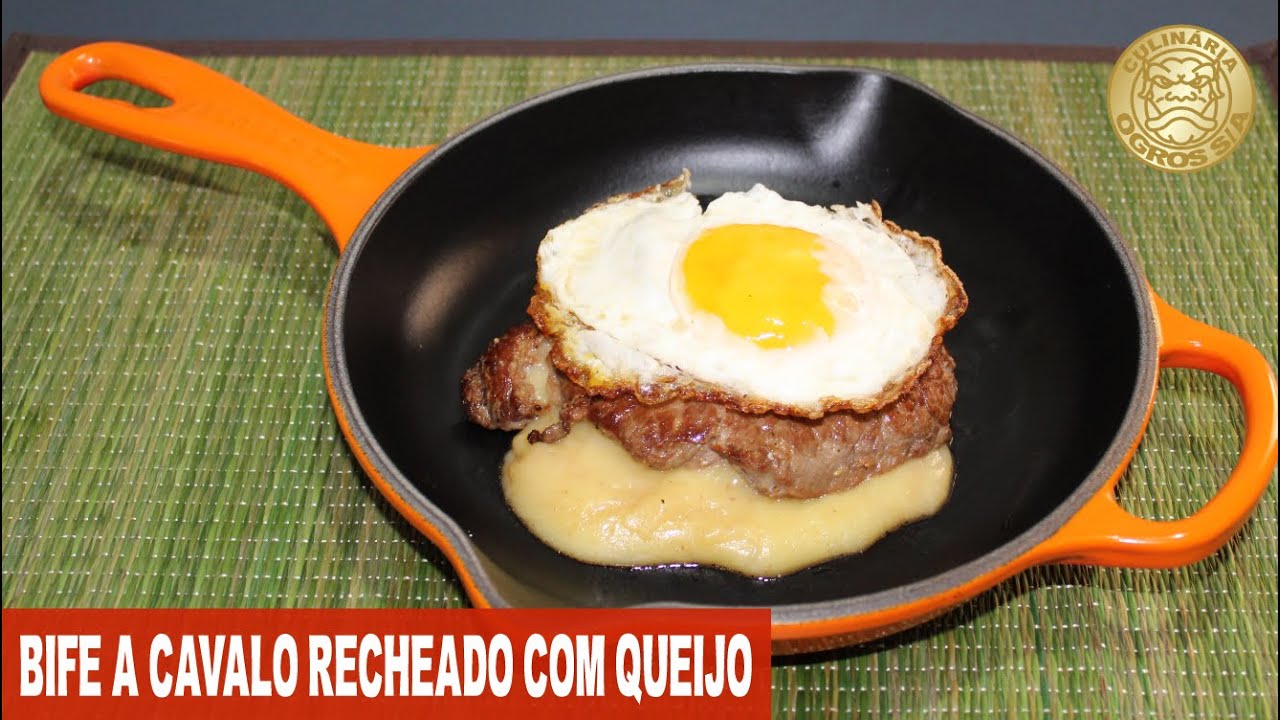 Bife a Cavalo Recheado com Queijo (Use esse corte de carne para dar certo)