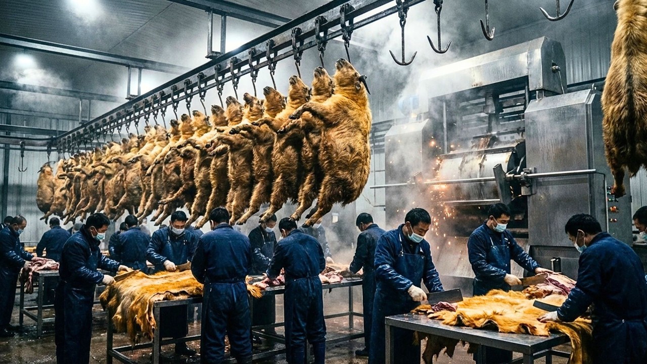 Inside the Mega Factory: Processing Millions of Takin for Fur, Meat and Leather Industry