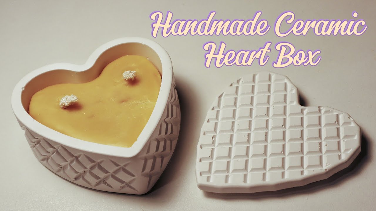 Unique Handmade Ceramic Heart Box & Beeswax Candle – Perfect Valentine’s Gift for Her/Him!