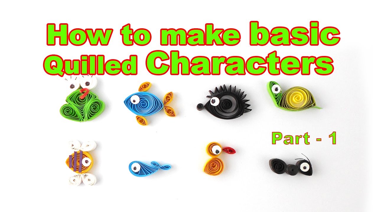How to make basic quilled characters frog n bee part-1-4