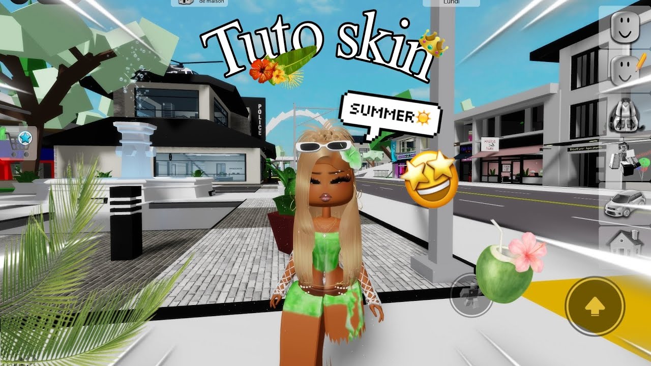 ✨️Tuto skin 92i💚 green summer été pour fille sur brookhaven 🍀// 