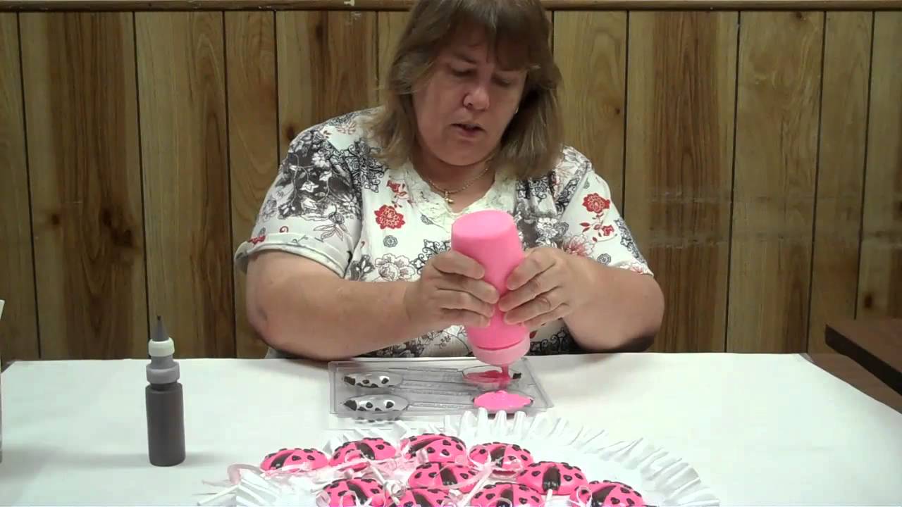 Lady Bug Lollipops With Heart Dots