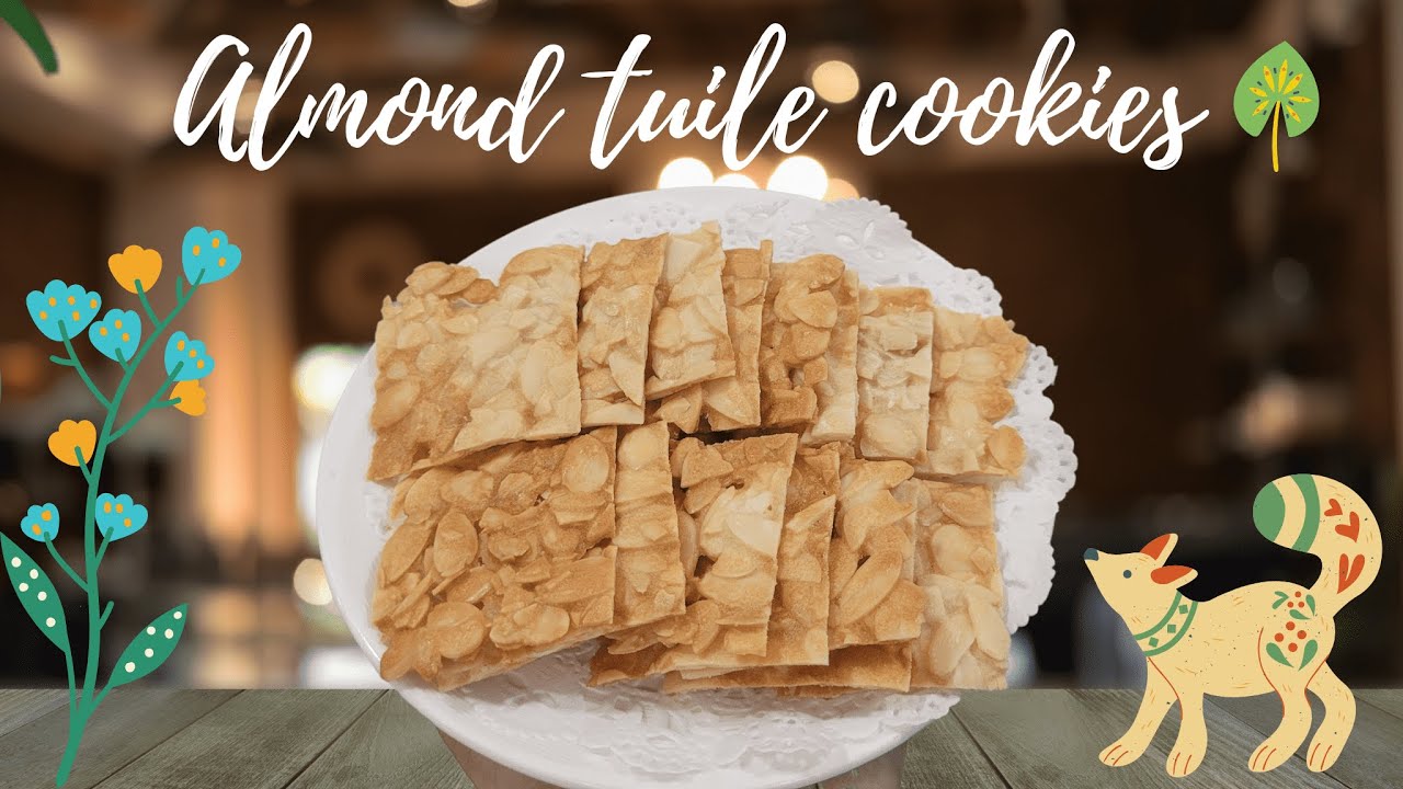 Almond Tuile Cookies l Bánh Ngói Hạnh Nhân l アーモンドチュイルクッキー l LADI Cake