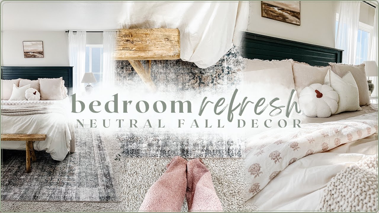 BEDROOM REFRESH & FALL DECORATE WITH ME // cleaning & simple, cozy autumn decorating