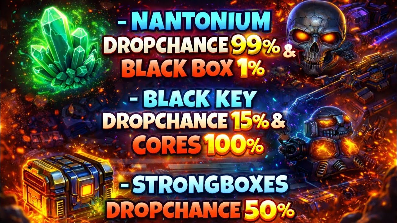 SAS 4 MOD NANO DROPCHANCE 99% & BLACK BOX 1% + BLACK KEY DROPCHANCE 15% & CORES 100% + 50% DROPBOXES