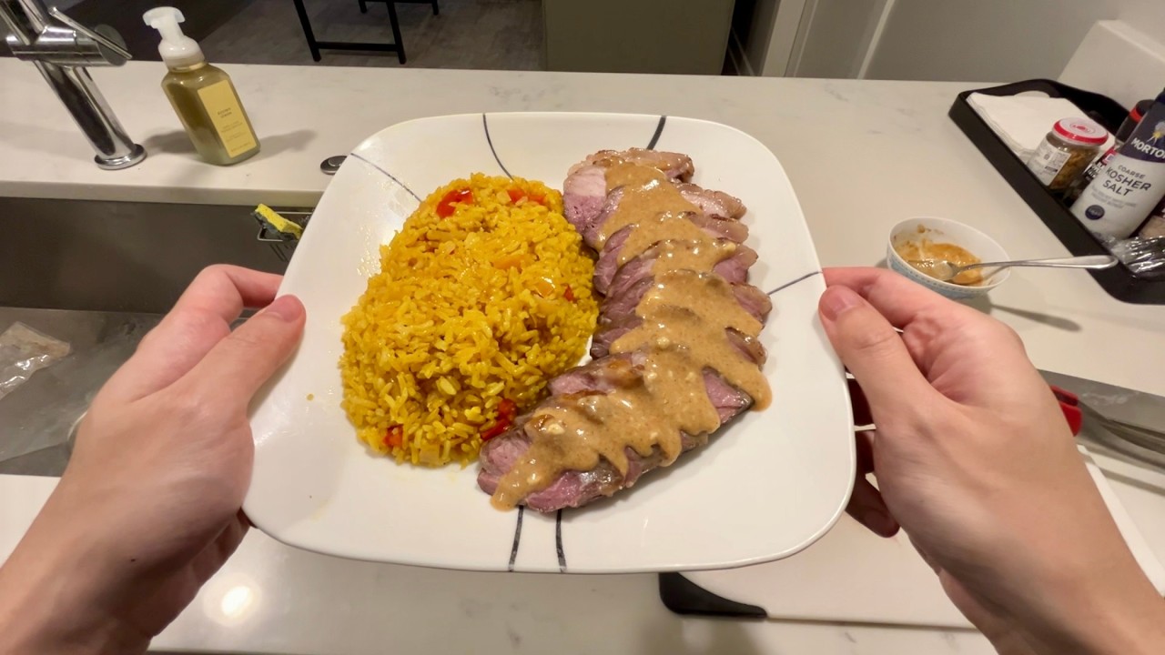 POV: Meals from my freezer | Lamb steak, rice, spiced sauce