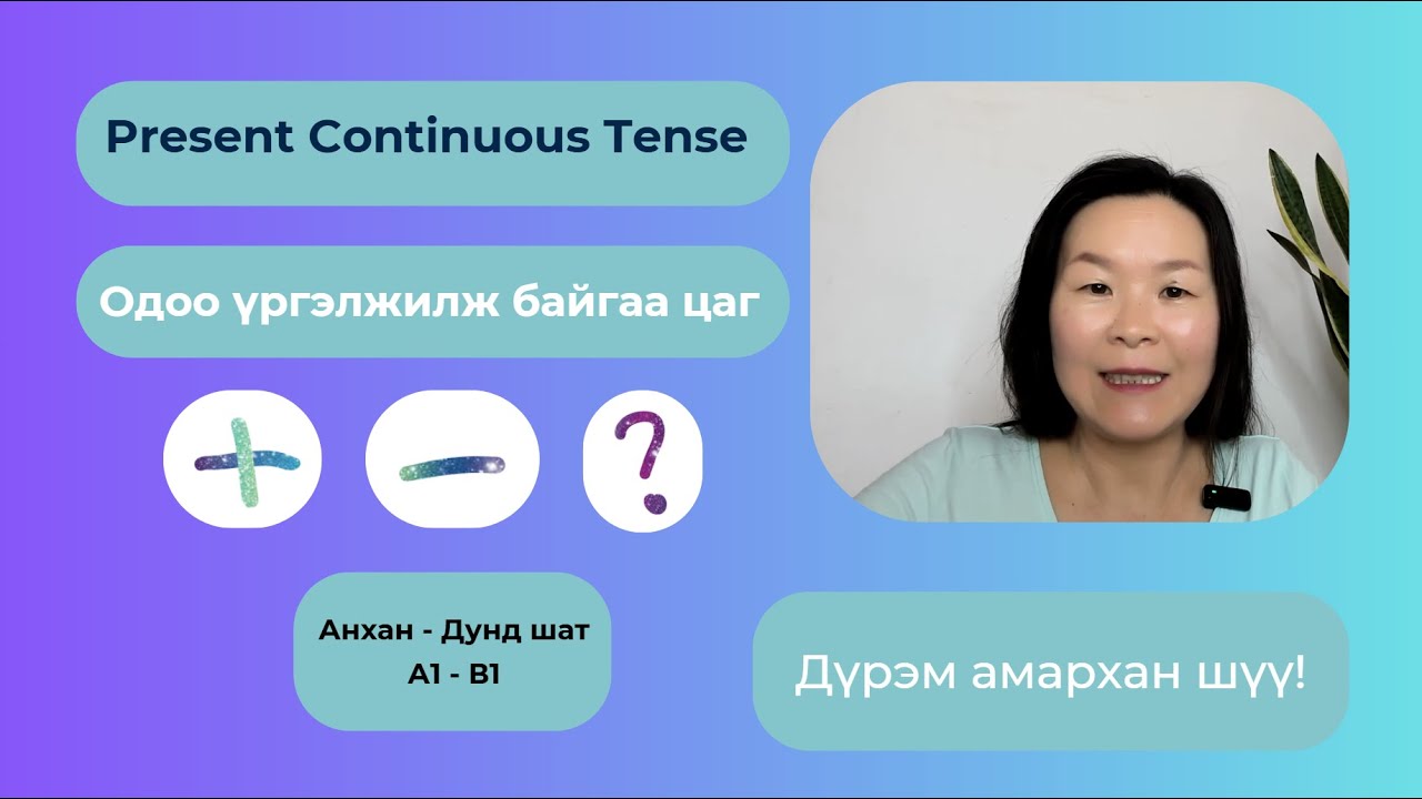 Англи хэлний хичээл 14 - Одоо үргэлжилж байгаа цаг