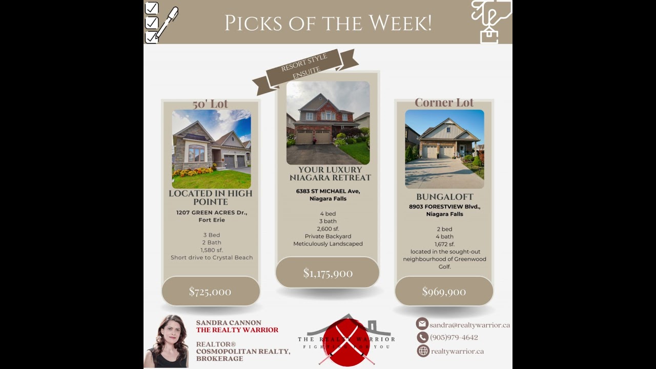 🏠Niagara Houses Picks of the Week!