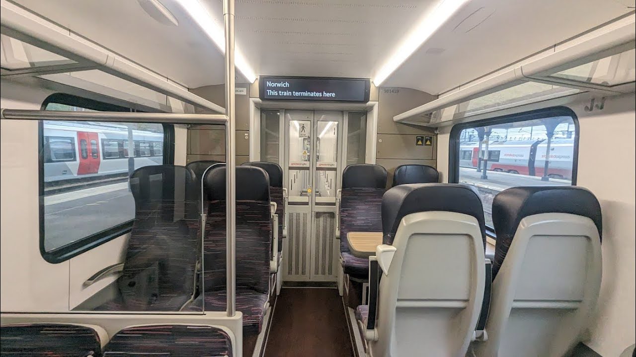 Greater Anglia full journey Norwich to Stansaid Airport ✈️ 22/12/2023