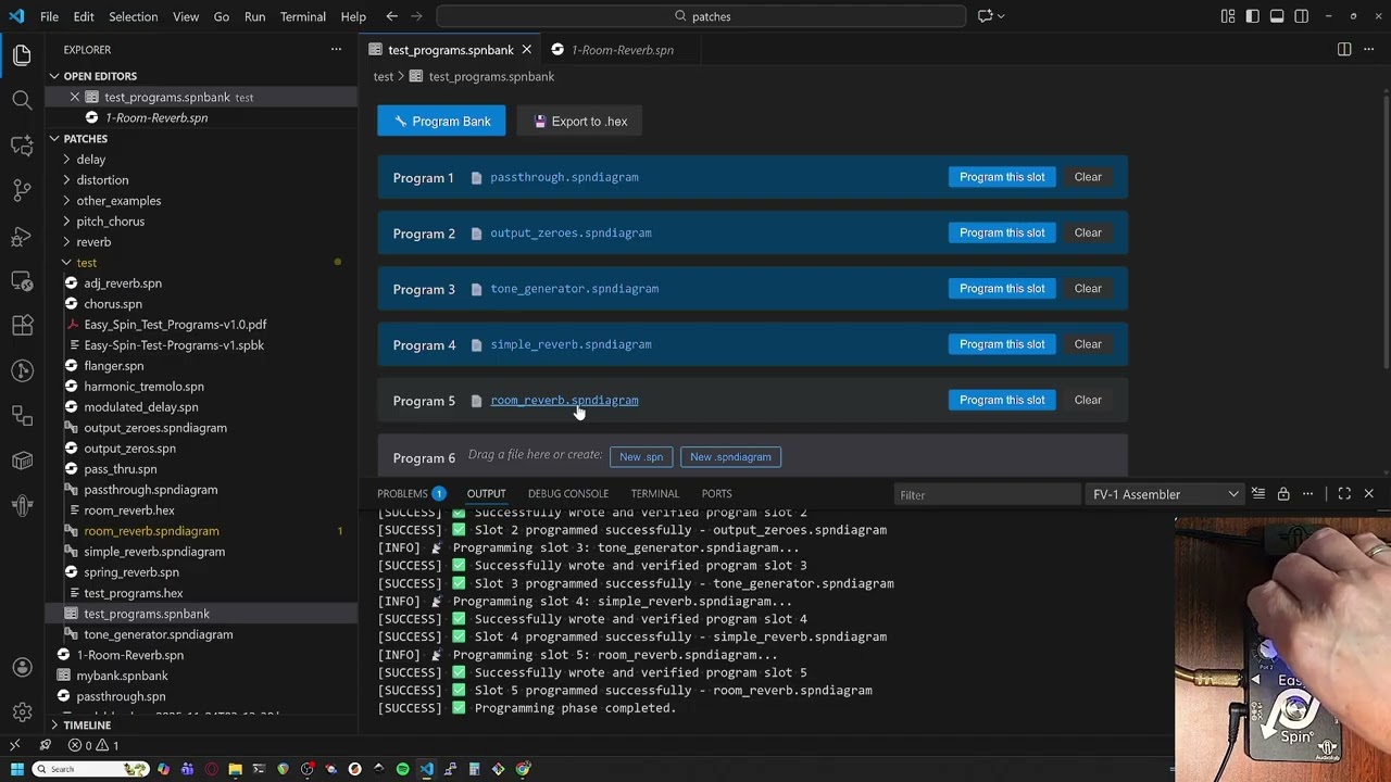 Audiofab Easy Spin (FV-1) Programming Extension for Visual Studio Code