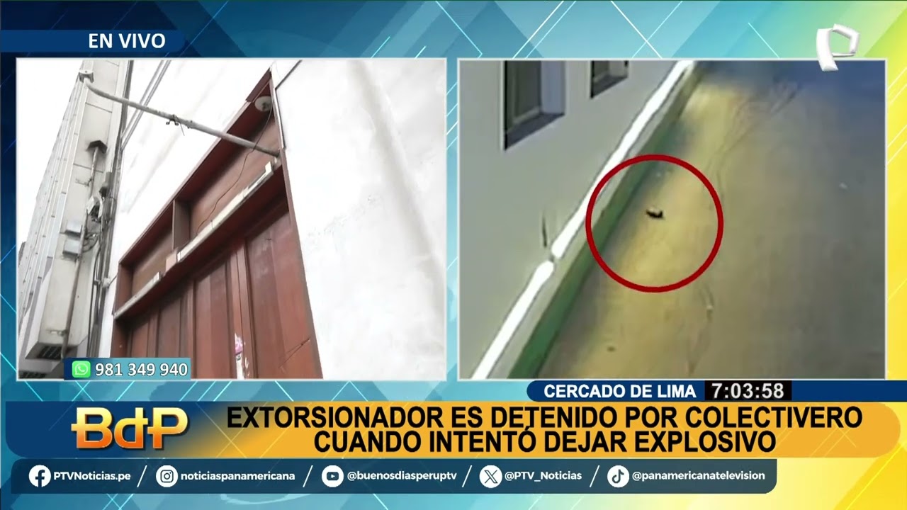 Extorsionador intenta dejar explosivo en la Casa del Maestro, pero es detenido por un colectivero