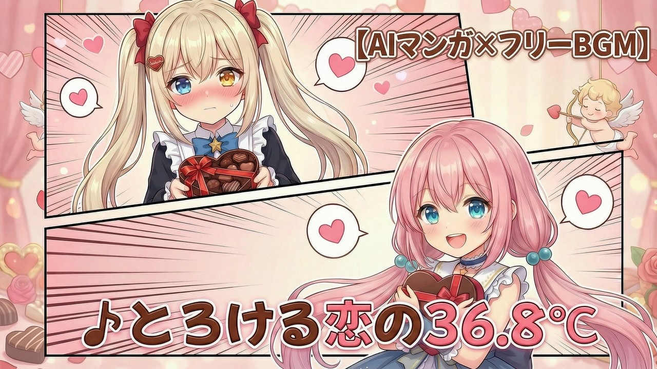 恋が動き出す、36.8℃の体温。心温まるAIマンガ×甘い恋のBGM「とろける恋の36.8℃」【作業用BGM/バレンタイン/ショートストーリー】