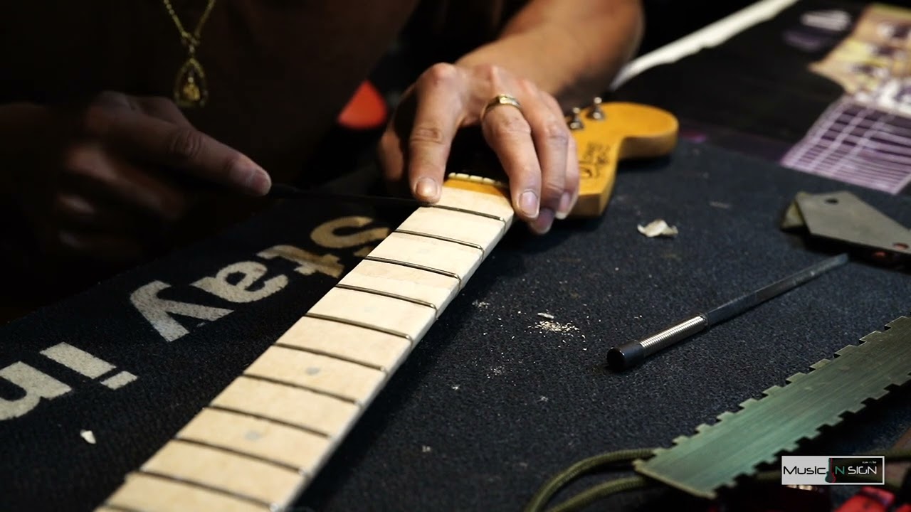 ขั้นตอนการ Level Fret กีต้าร์ทรง Strat