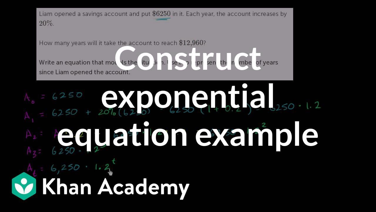 Constructing an exponential equation example | Algebra II | Khan Academy