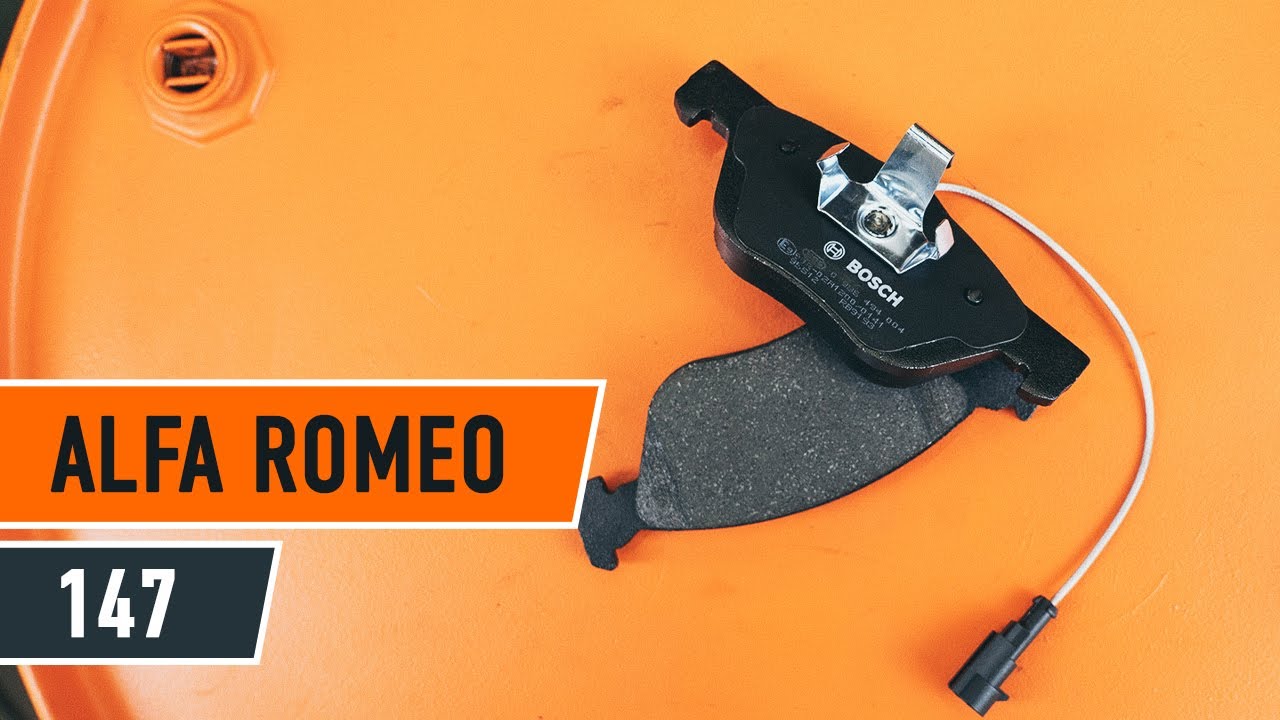 How to change front brake pads on ALFA ROMEO 147 (937) [TUTORIAL AUTODOC]