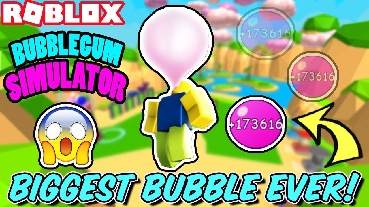 BLOWING THE BIGGEST BUBBLES EVER IN BUBBLEGUM SIMULATOR (Roblox) | 😱174K PER BUBBLE! 😱 TOP PLAYER