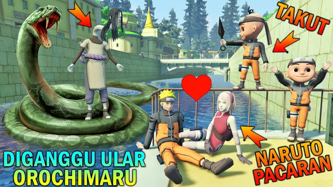 NARUTO PACARAN DIGANGGU ULAR RAKSASA OROCHIMARU, UPIN IPIN TAKUT - GTA 5 BOCIL SULTAN