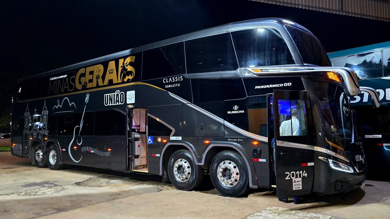A bordo do BELÍSSIMO ÔNIBUS da Expresso União.  Busscar NB1. Brasília 🔁 Belo Horizonte 
