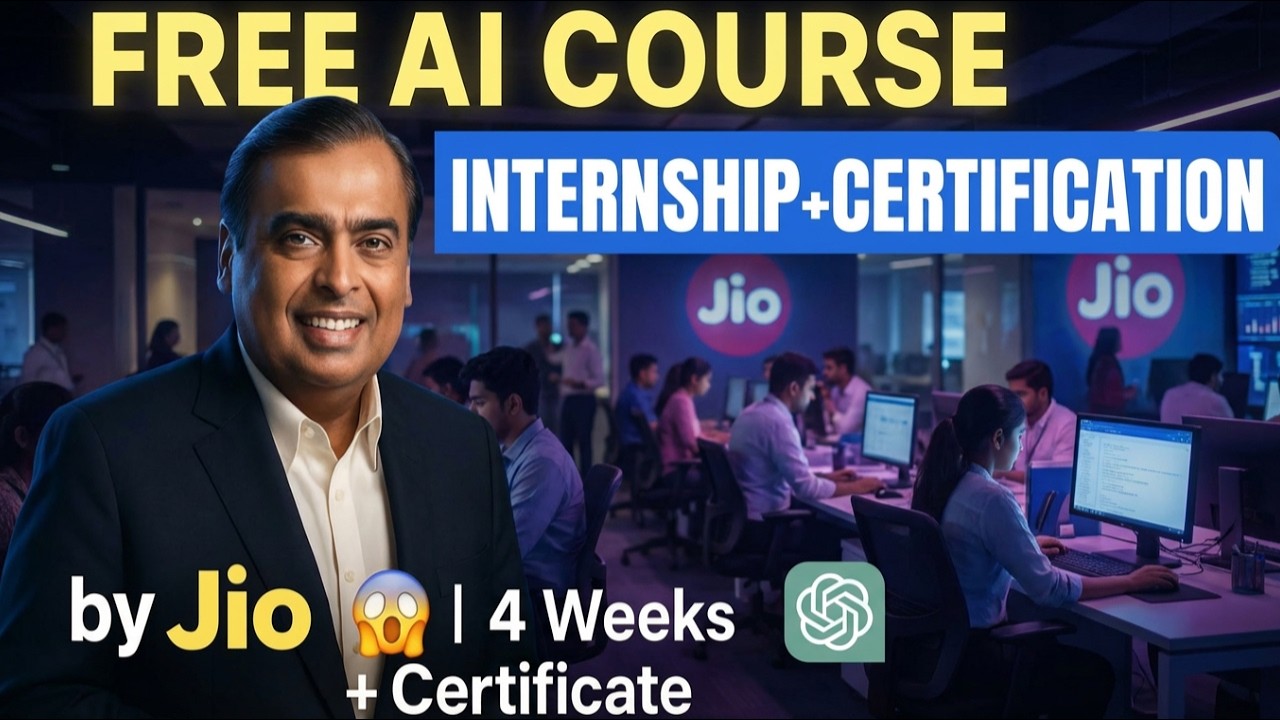 Jio Internship & Free AI Course 2026 | Learn AI & Prompt Engineering in 4 Weeks (Free Certificate)