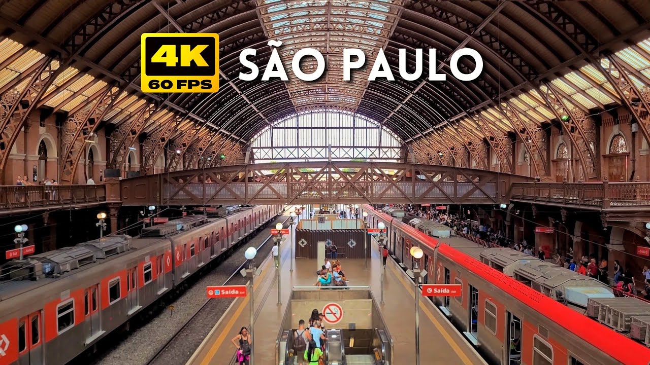 🇧🇷 Estação da Luz em São Paulo •  BRASIL 4K