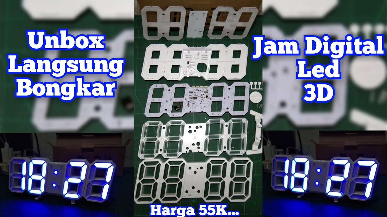 Jam Digital Led 3D ( Unbox Langsung Bongkar Abiss...)