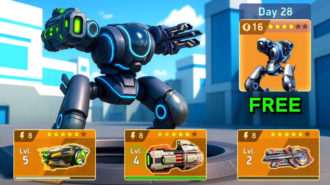 FREE Cheetah with Disc Launcher 8, Disruptor 8, Hornet 8 - Mech Arena