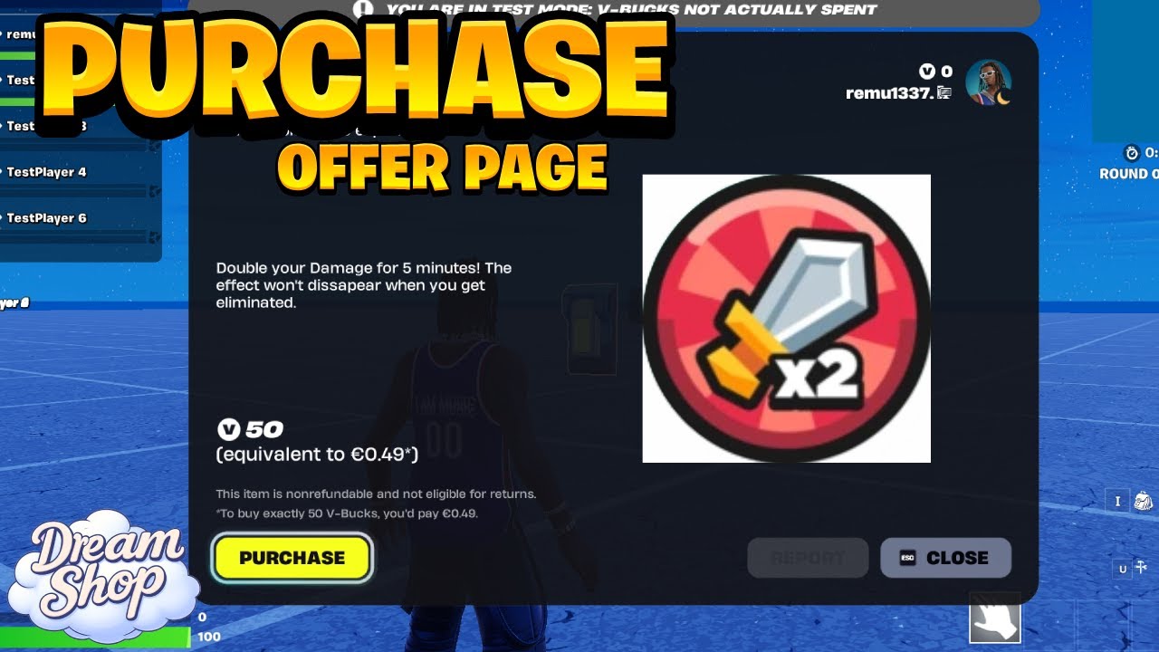 How to open IN-ISLAND TRANSACTION OFFER page in Fortnite Creative (UEFN)