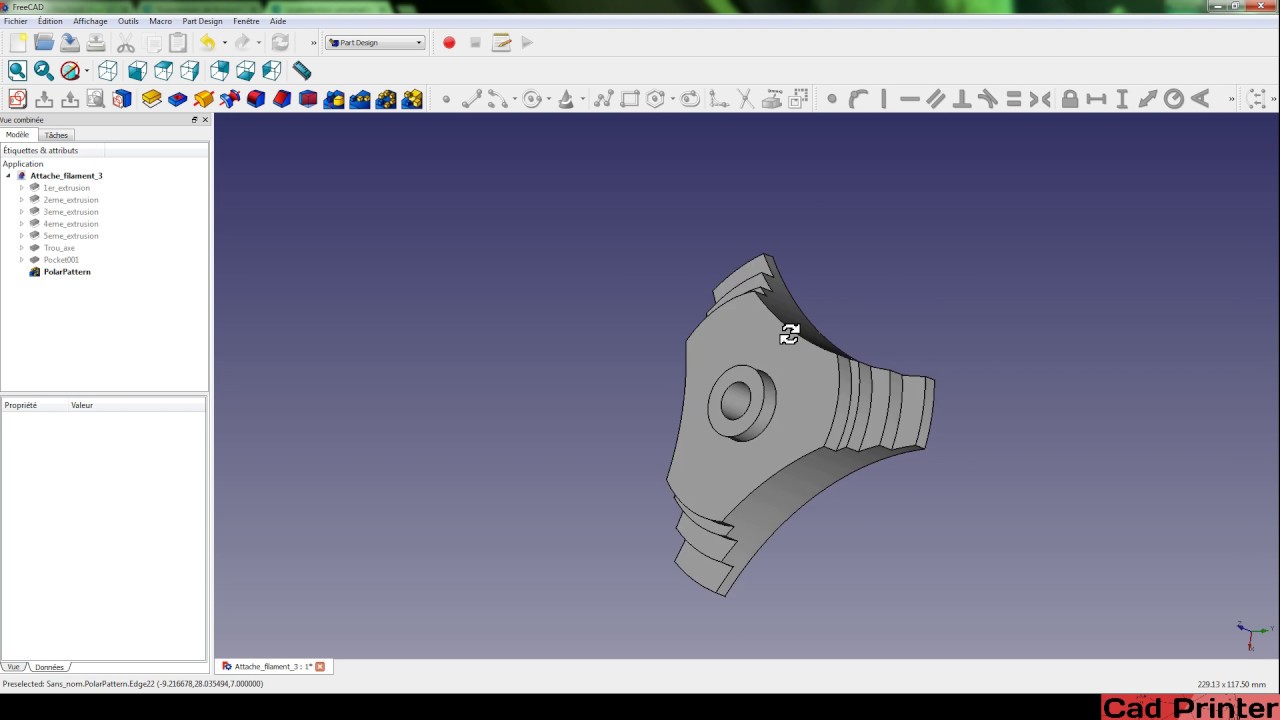 Freecad Tutoriel 04: Bien débuter, Conception d'un attache bobine .