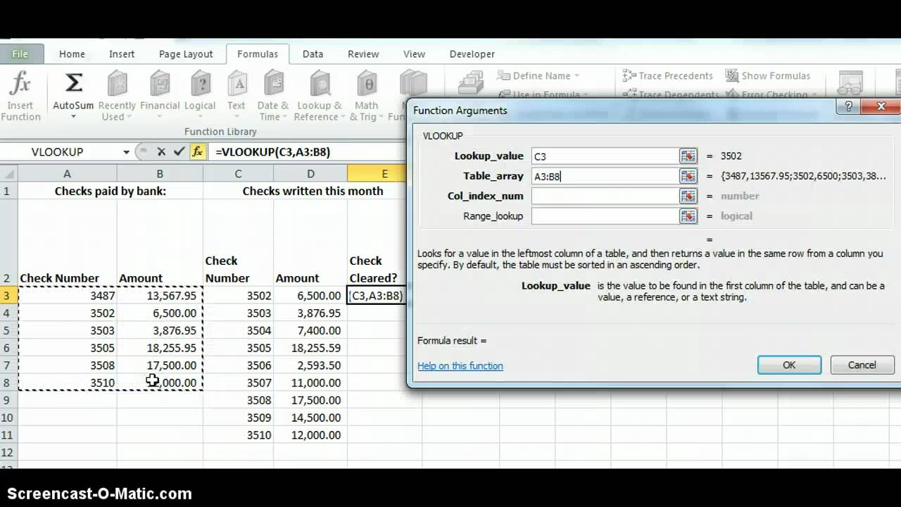 VLookup Excel 2010 Basic