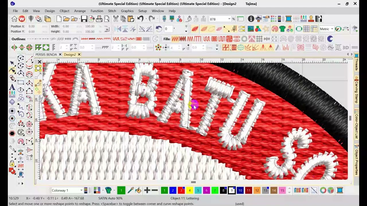 Belajar Wilcom E4 PRAKTEK Membuat LOGO YBBK pada Wilcom Studio E4.2
