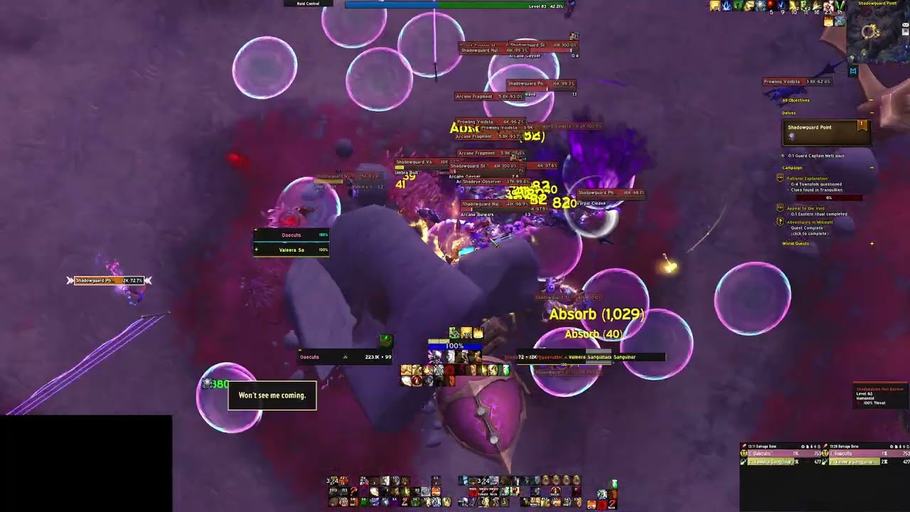 WoW Midnight: Fast alt leveling in SHADOWGUARD POINT Delve with CALAMITOUS Story Variant